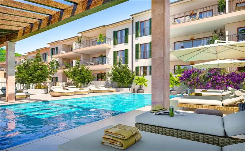 Swimming pool of Flat for sale in Capdepera  with Air Conditioner, Terrace and Community pool