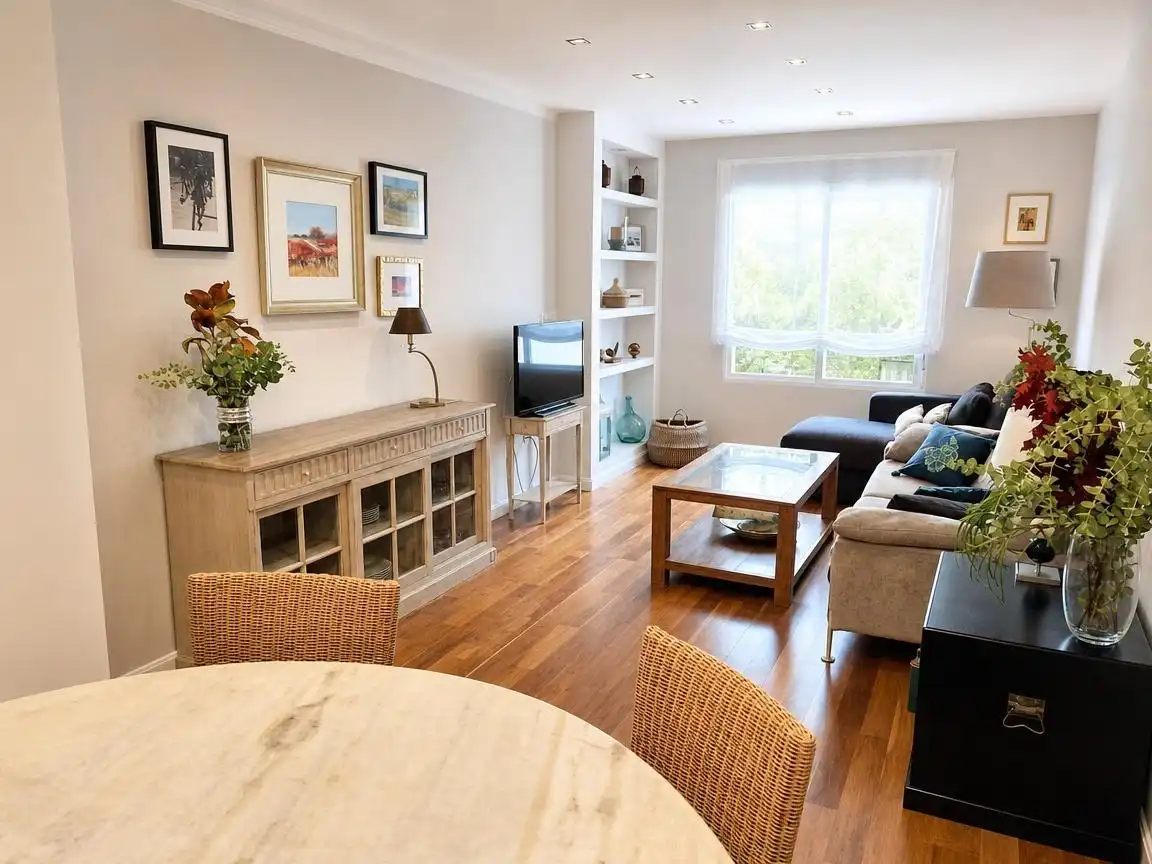 Wohnzimmer von Wohnung zur Miete in Alicante / Alacant mit Parkett und Möbliert