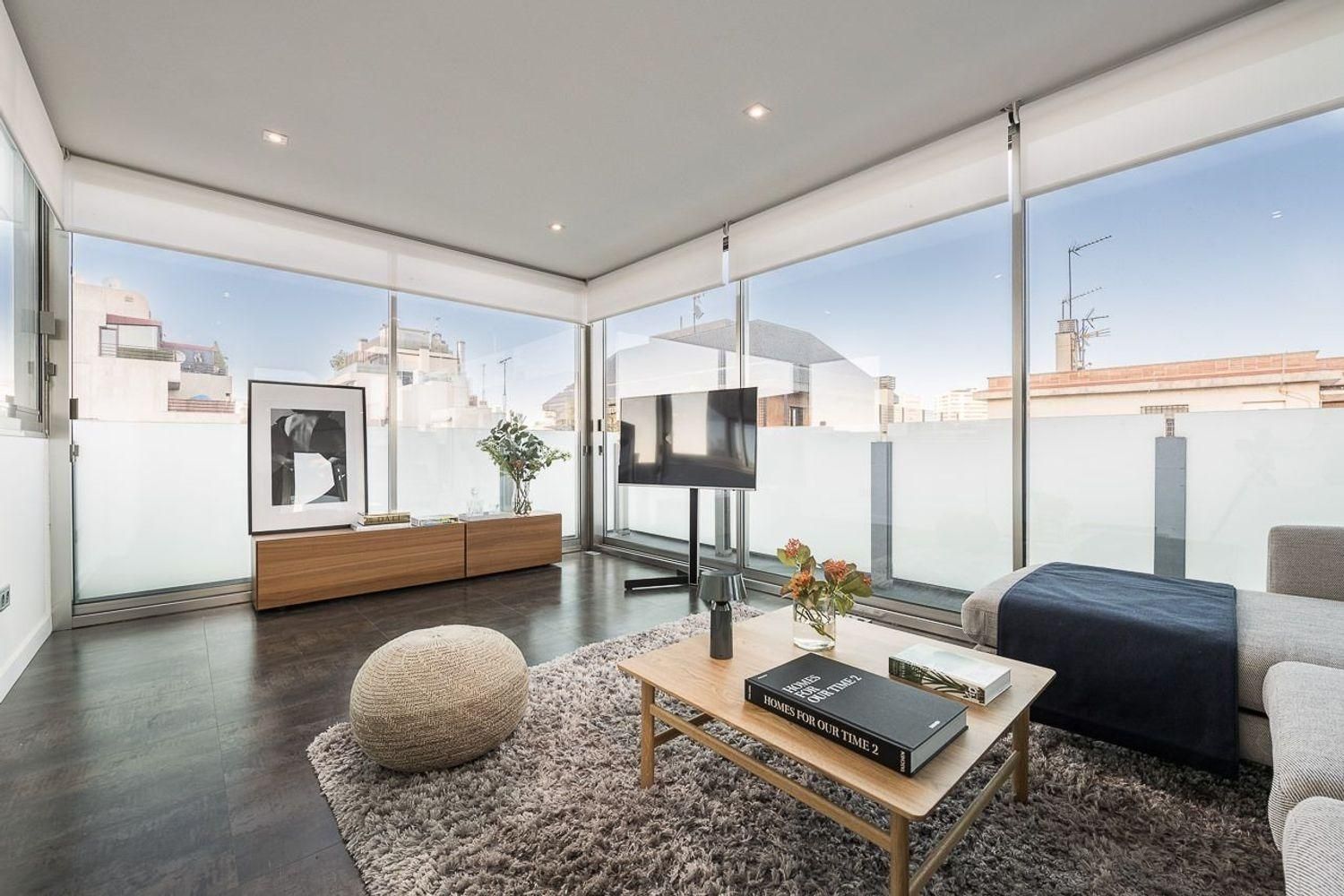 Living room of Attic to rent in  Madrid Capital  with Air Conditioner, Heating and Terrace