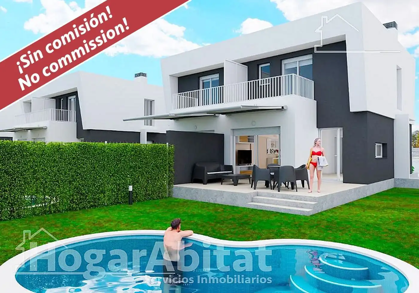 Einfamilien-Reihenhaus zum Verkauf in Oropesa del Mar / Orpesa mit Klimaanlage, Privatgarten und Terrasse