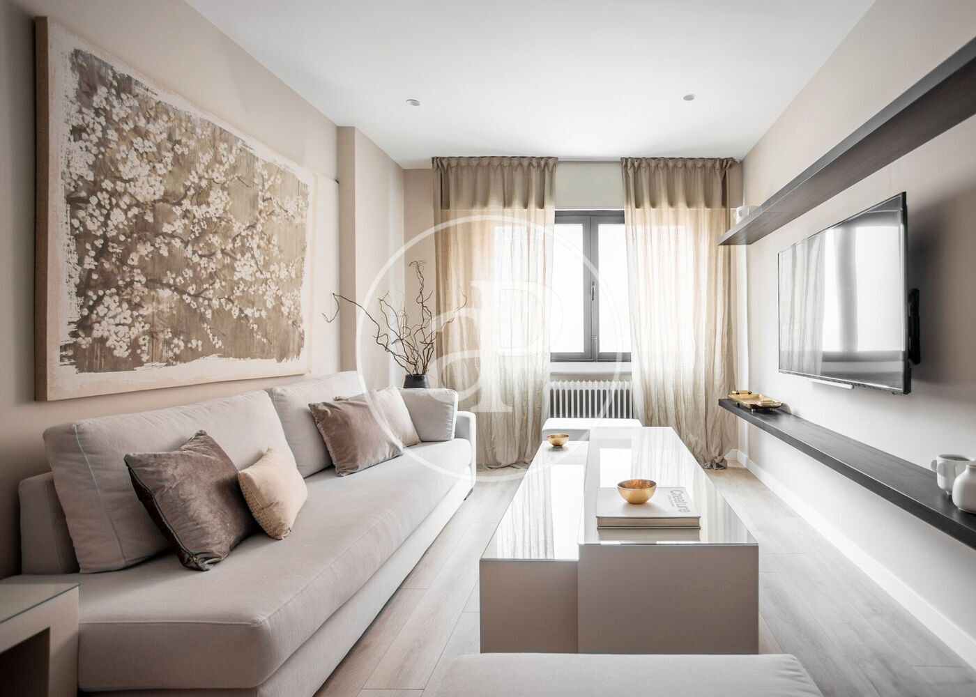 Living room of Flat to rent in  Madrid Capital  with Air Conditioner, Heating and Furnished