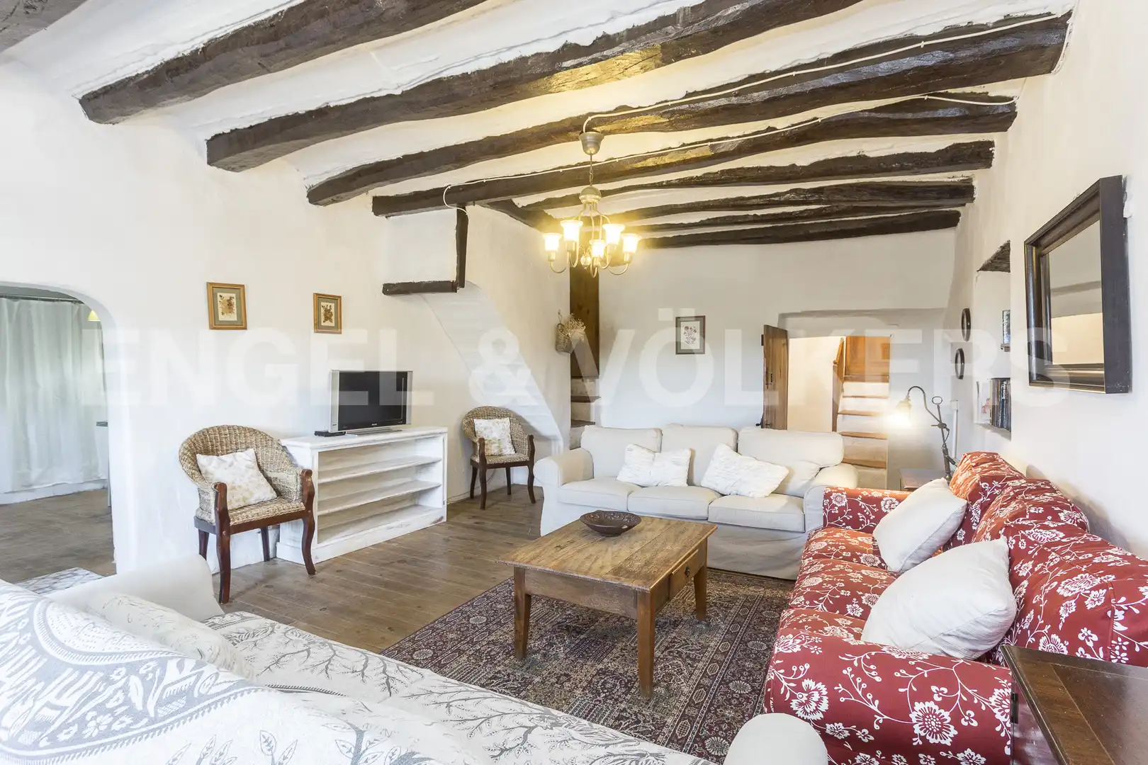 Sala de estar de Finca rústica en venta en Subirats con Calefacción, Jardín privado y Parquet