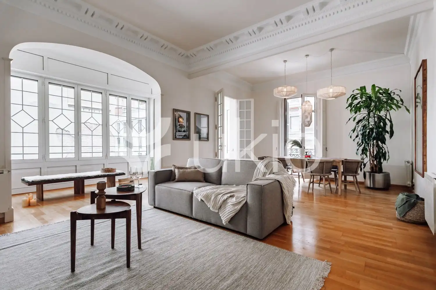 Living room of Apartments for rent in  Barcelona Capital  with Air Conditioner, Heating and Furnished