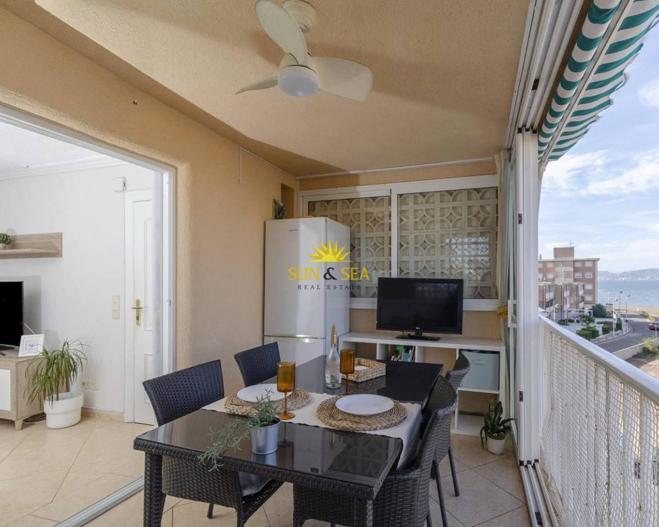 Balcony of Apartment to rent in La Manga del Mar Menor  with Air Conditioner, Heating and Swimming Pool