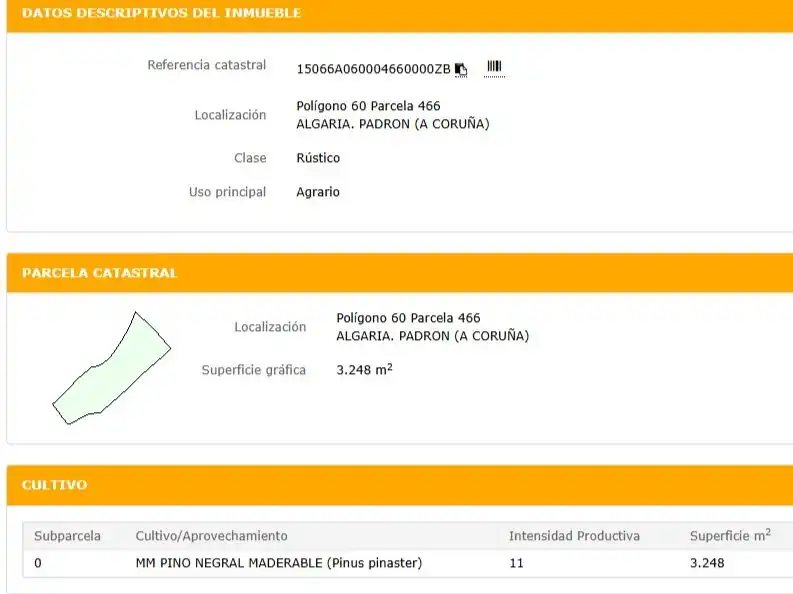 Parking of Land for sale in Padrón