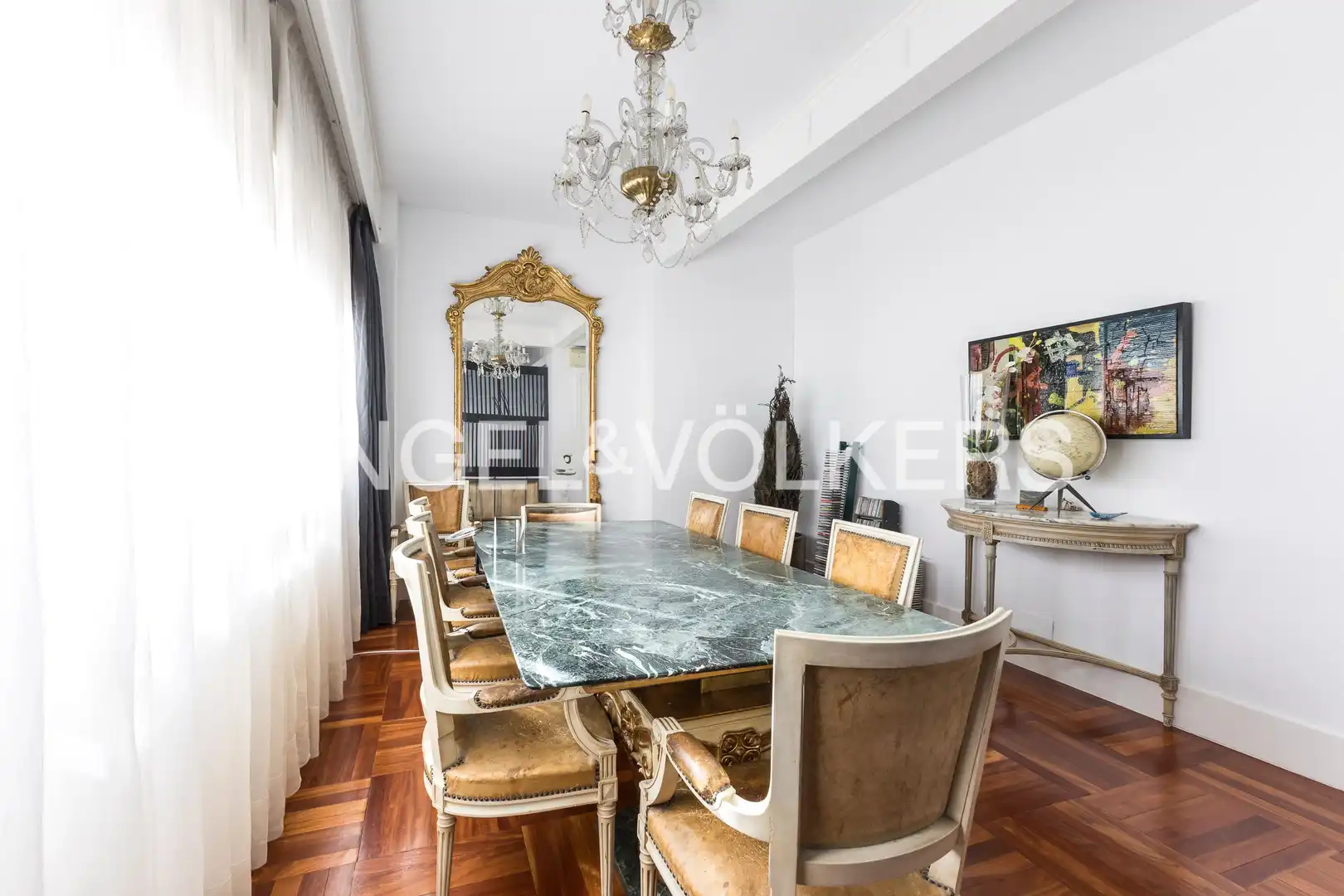 Esszimmer von Wohnung zur Miete in Madrid mit Klimaanlage, Heizung und Parkett
