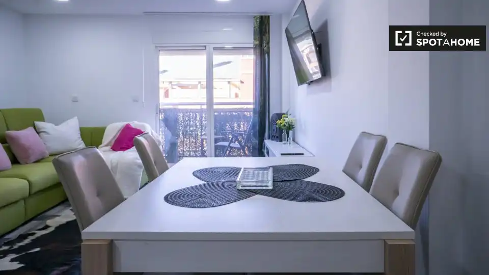 Balcony of Flat for rent in Valencia  with Air Conditioner, Heating and Furnished