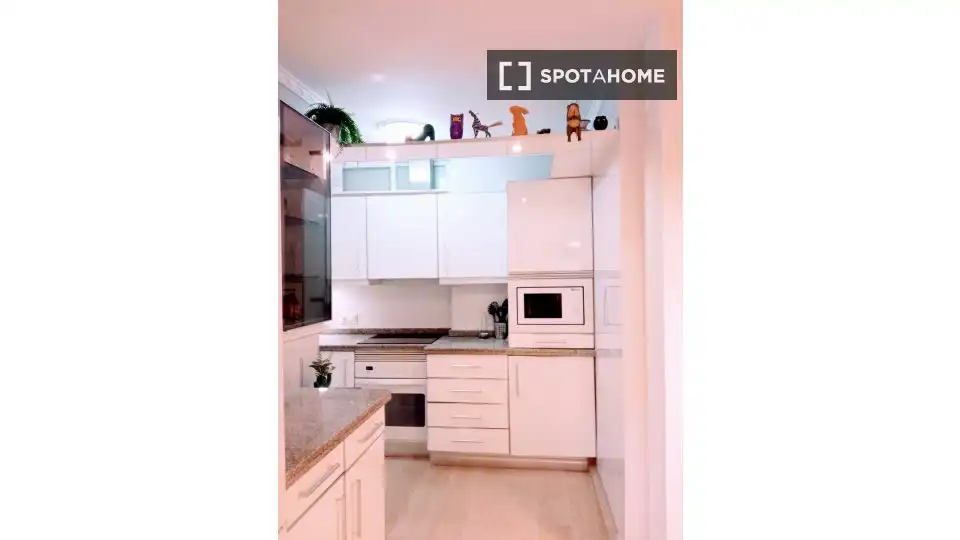 Cocina de Apartamento para compartir en Málaga con Aire acondicionado, Terraza y Amueblado