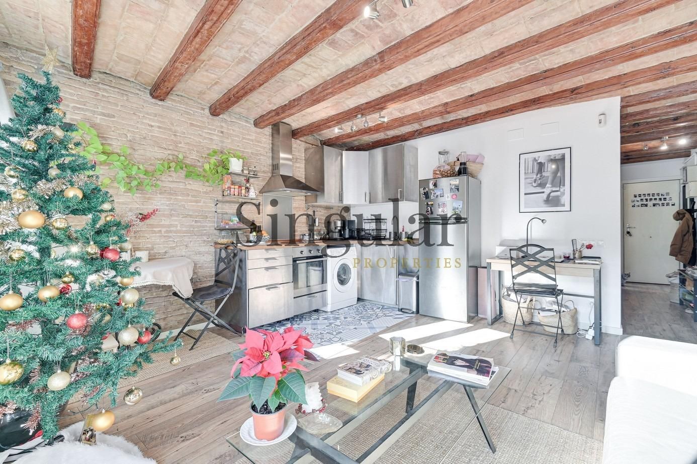 Kitchen of Attic for sale in  Barcelona Capital  with Air Conditioner, Heating and Terrace