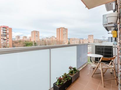 Balcony of Flat for sale in  Barcelona Capital  with Air Conditioner, Parquet flooring and Furnished