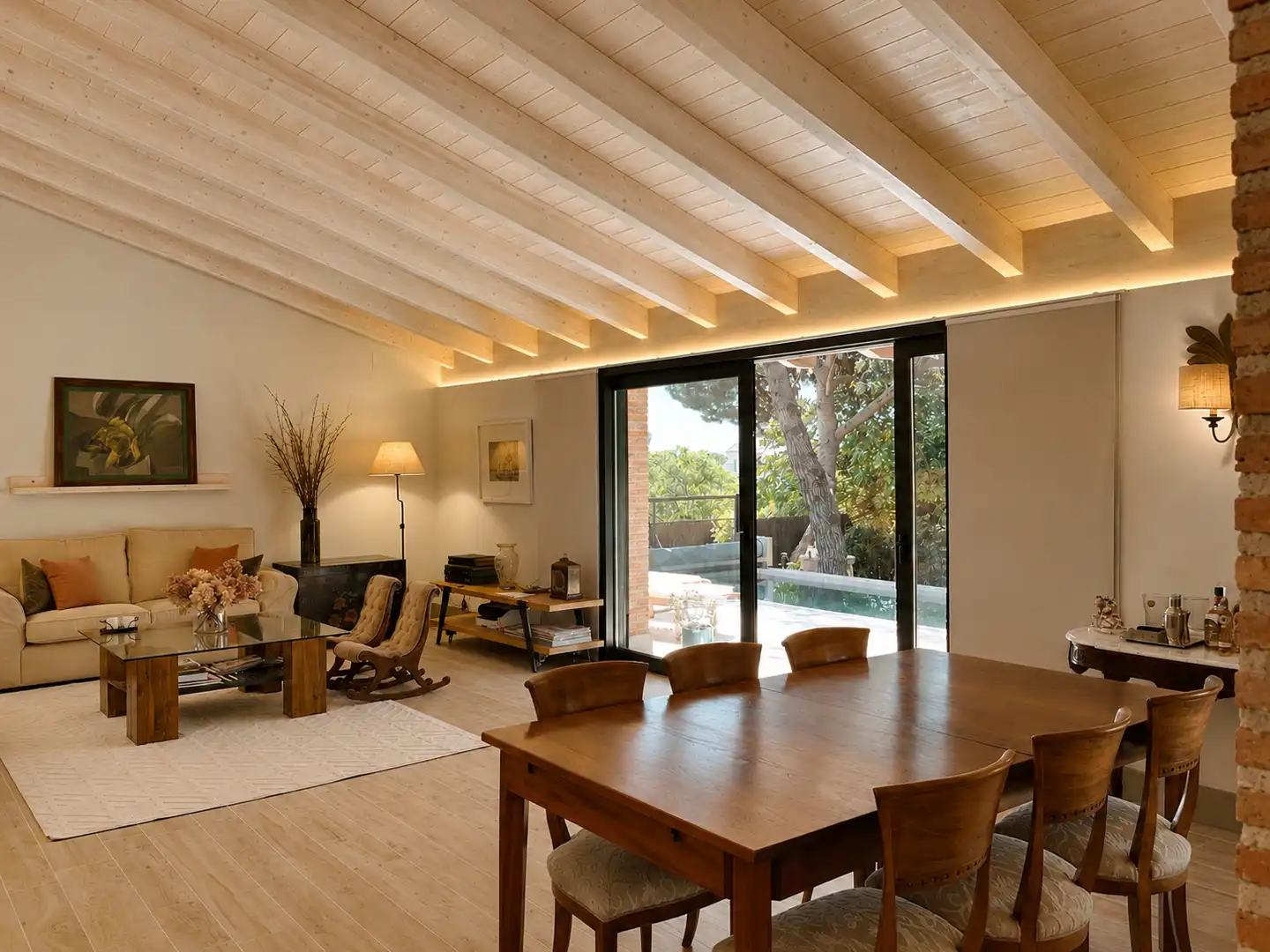 Sala d'estar de Casa o xalet en venda en Hoyo de Manzanares amb Jardí privat, Piscina i Moblat