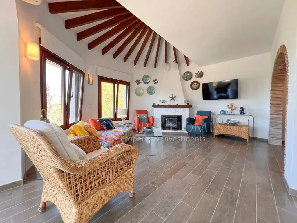 Sala de estar de Casa o chalet en venta en Benitachell / El Poble Nou de Benitatxell con Aire acondicionado y Piscina