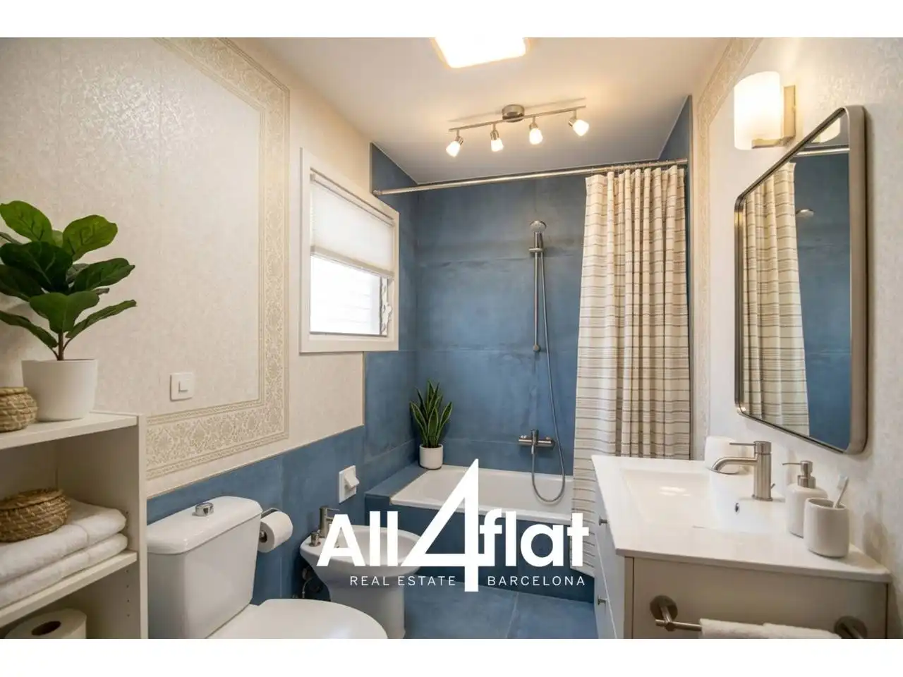Badezimmer von Wohnung zur Miete in Barcelona mit Klimaanlage, Heizung und Parkett