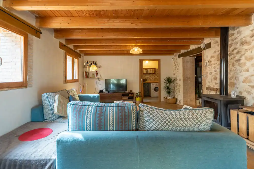 Sala de estar de Finca rústica en venta en Aldover con Jardín privado, Terraza y Amueblado