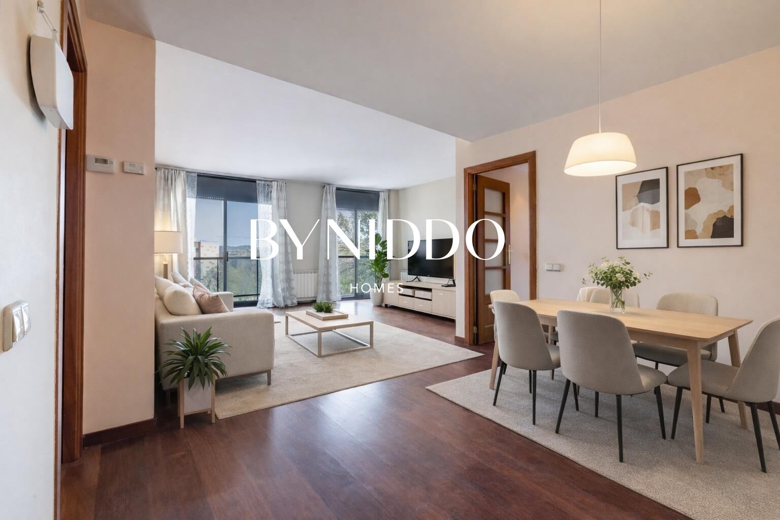 Living room of Flat for sale in Sant Cugat del Vallès  with Air Conditioner, Heating and Parquet flooring