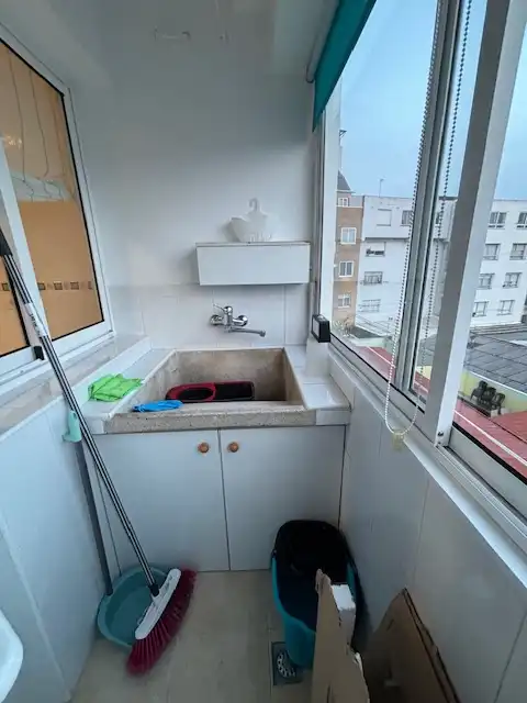 Kitchen of Flat for rent in Ferrol  with Heating, Parquet flooring and Furnished