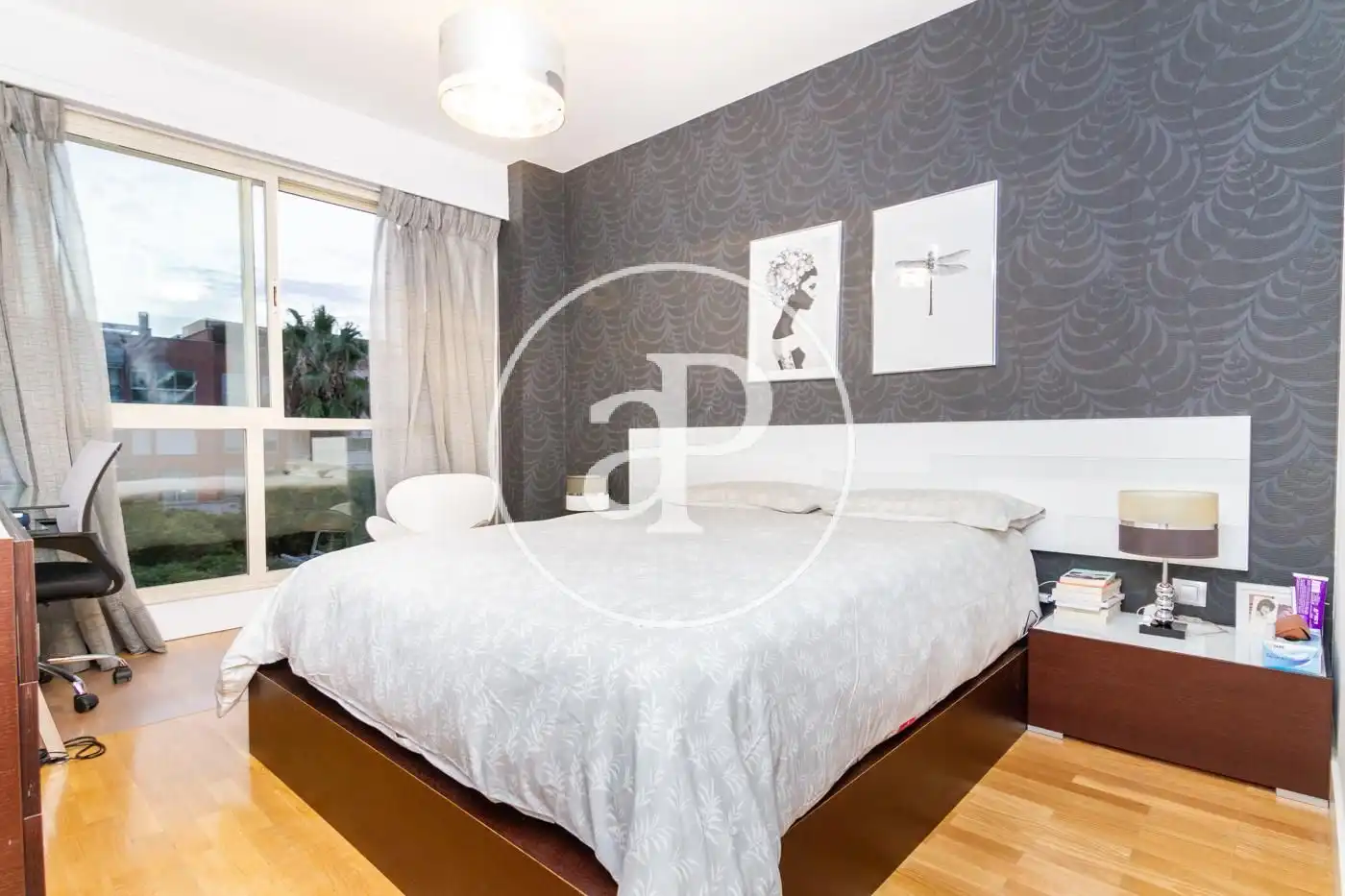 Schlafzimmer von Wohnung zur Miete in Pozuelo de Alarcón mit Klimaanlage, Heizung und Privatgarten