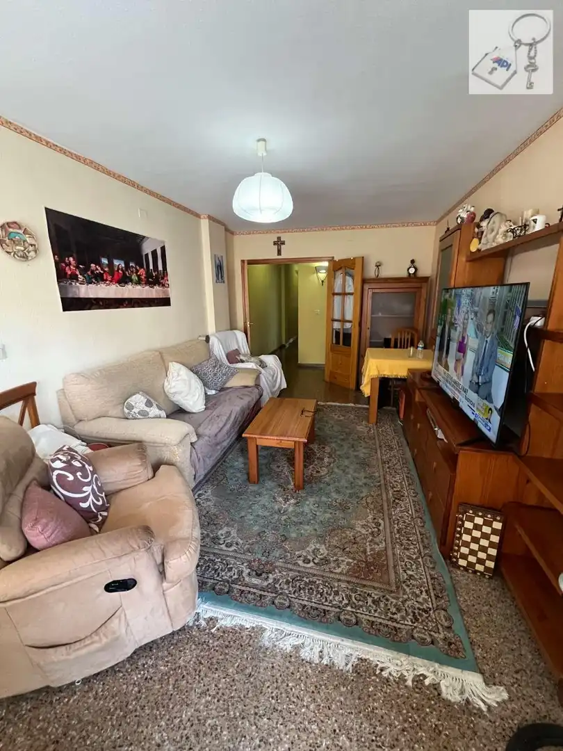 Sala d'estar de Apartament en venda en Torrevieja amb Aire condicionat, Terrassa i Moblat