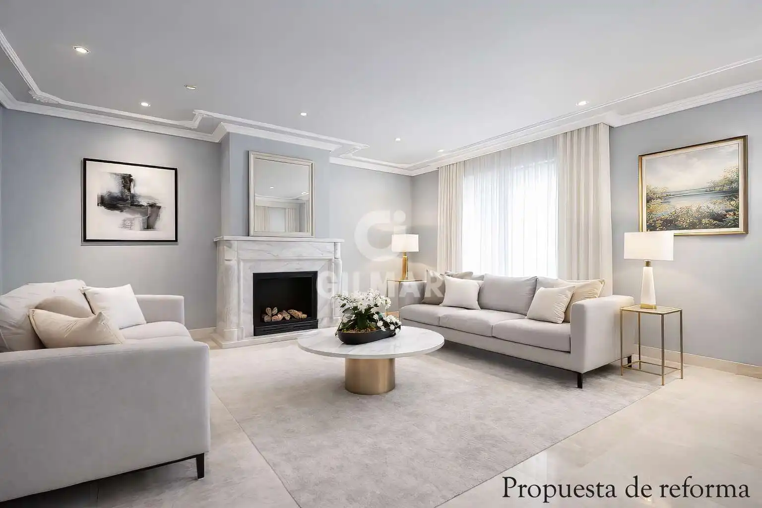 Living room of Houses for sale in Pozuelo de Alarcón  with Heating, Private garden and Swimming Pool