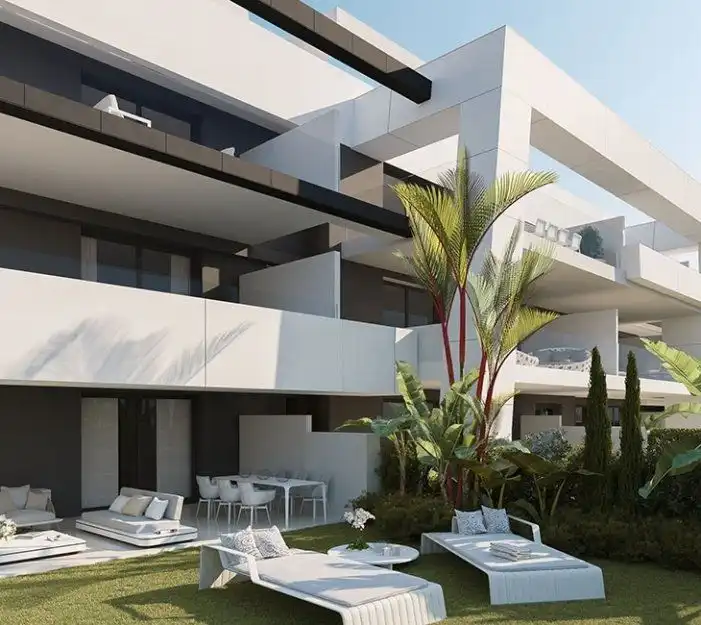 Terraza de Apartamento en venta en Estepona con Aire acondicionado, Jardín privado y Terraza