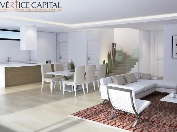 Sala d'estar de Casa o xalet en venda en Manilva amb Aire condicionat, Jardí privat i Terrassa