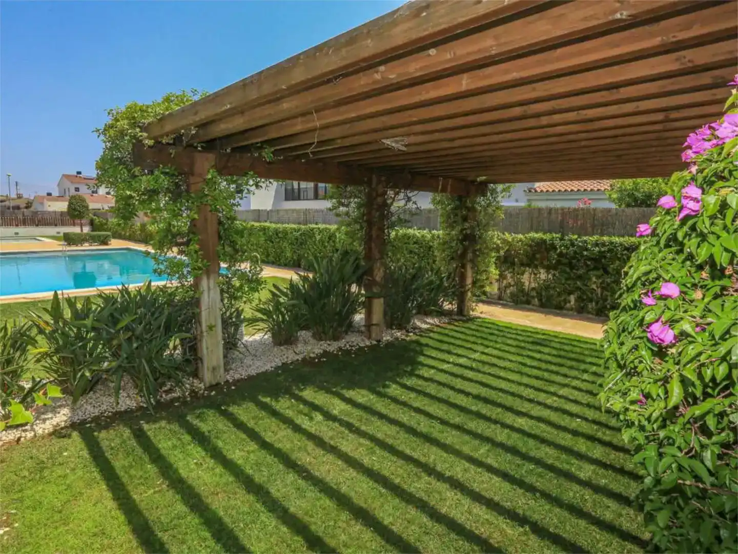 Terraza de Casa o chalet de alquiler en Cambrils con Aire acondicionado, Jardín privado y Piscina