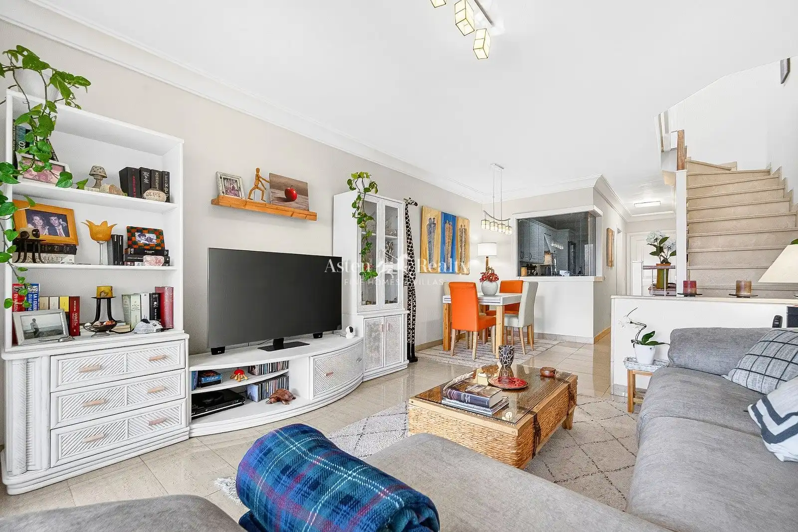 Sala d'estar de Casa adosada en venda en Arona amb Jardí privat, Terrassa i Moblat