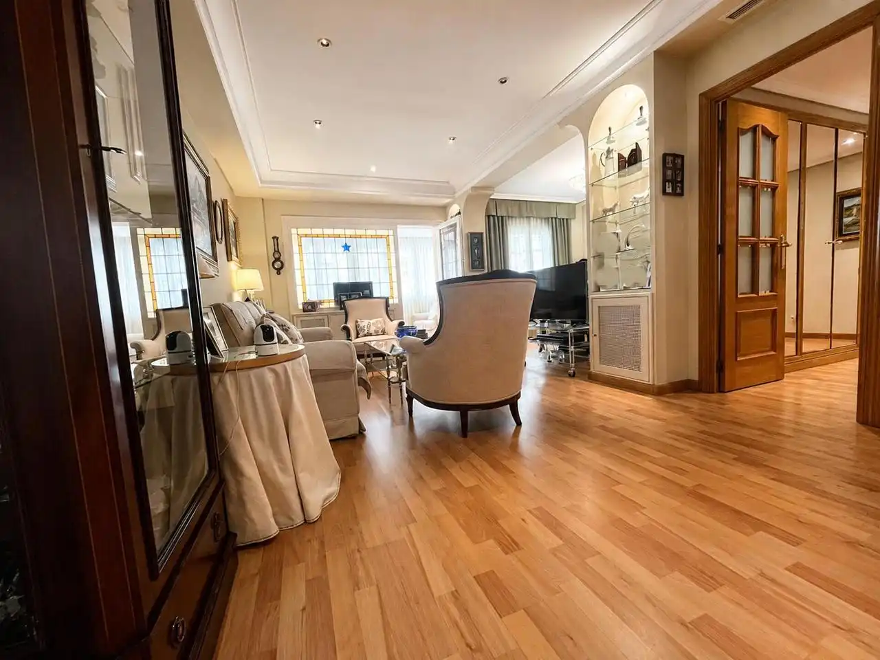 Sala de estar de Piso en venta en Madrid con Calefacción, Jardín privado y Parquet
