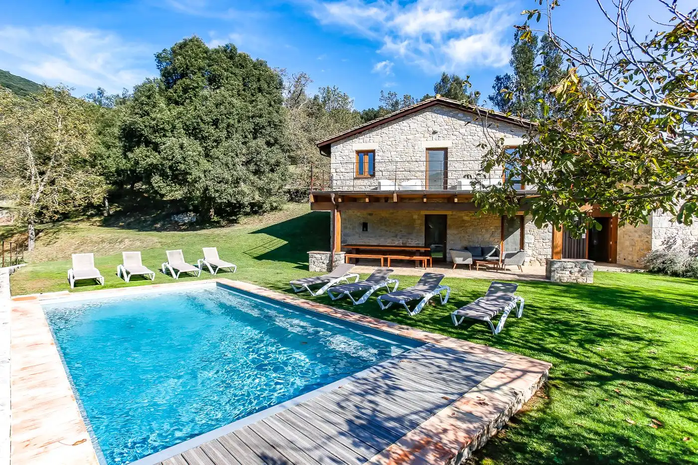 Swimming pool of Country homes for sale in Montagut i Oix  with Private garden, Terrace and Swimming Pool