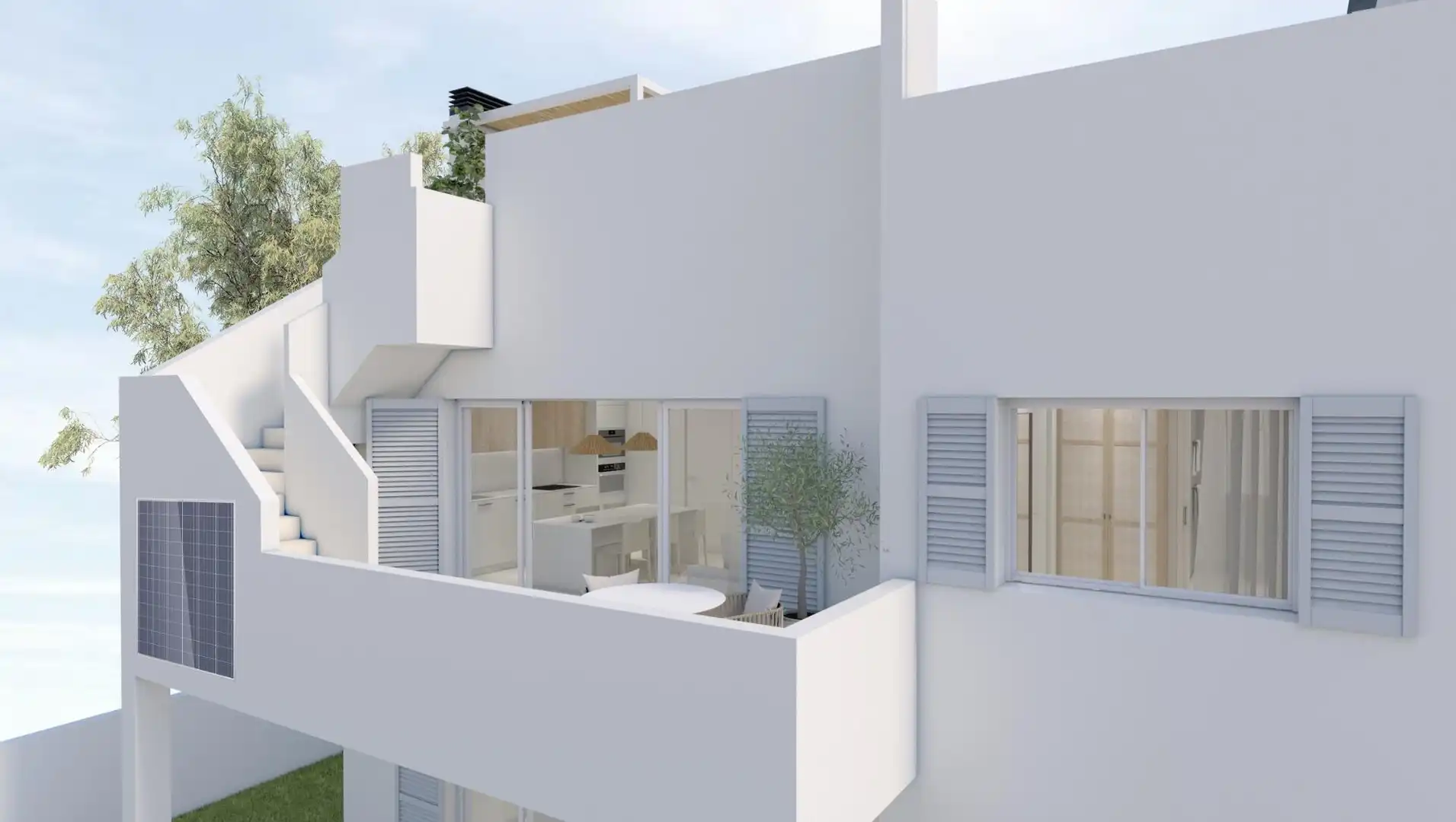 Vista exterior de Casa o chalet en venta en Pilar de la Horadada con Jardín privado, Terraza y Piscina comunitaria
