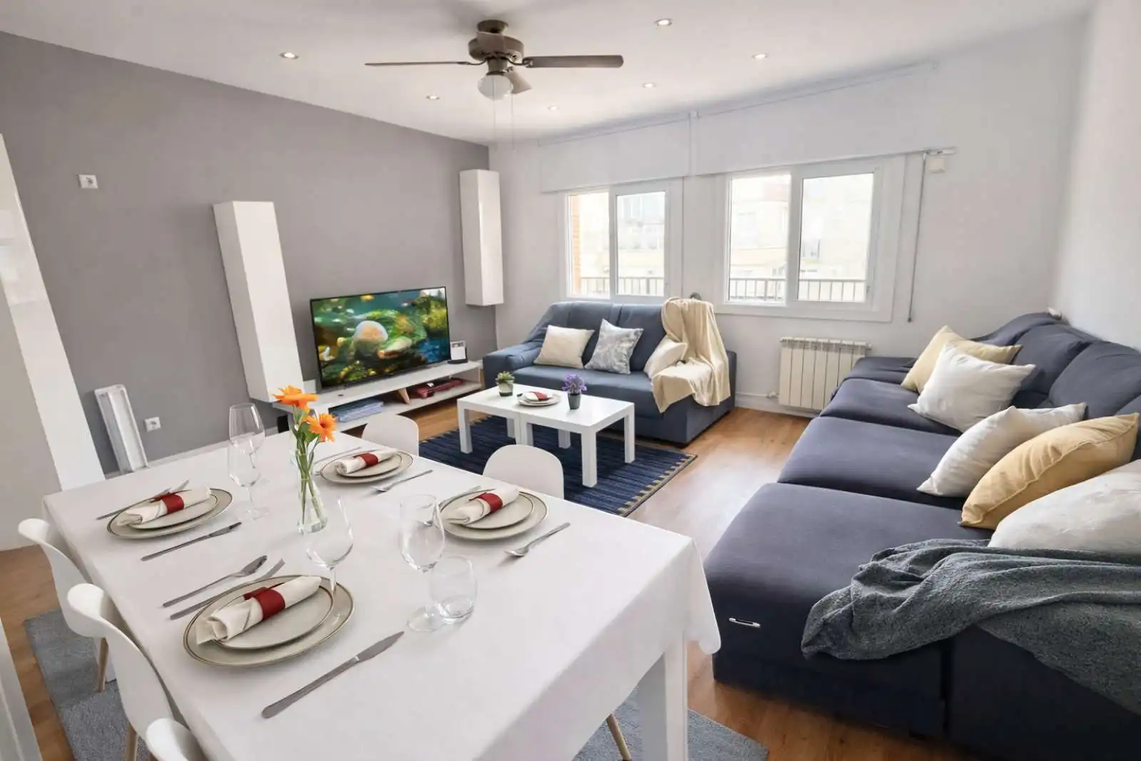 Sala d'estar de Apartament per a compartir en Barcelona amb Aire condicionat, Calefacció i Terrassa