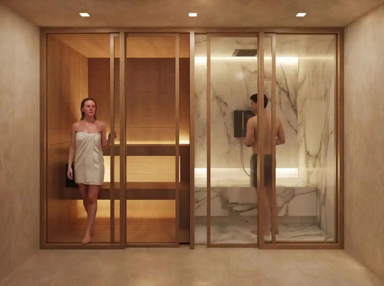 Badezimmer von Wohnung zum Verkauf in Oviedo  mit Klimaanlage, Heizung und Sauna