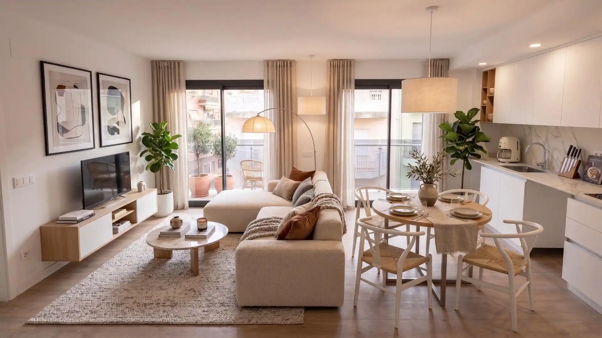 Living room of Flat for sale in Pineda de Mar  with Air Conditioner, Heating and Parquet flooring