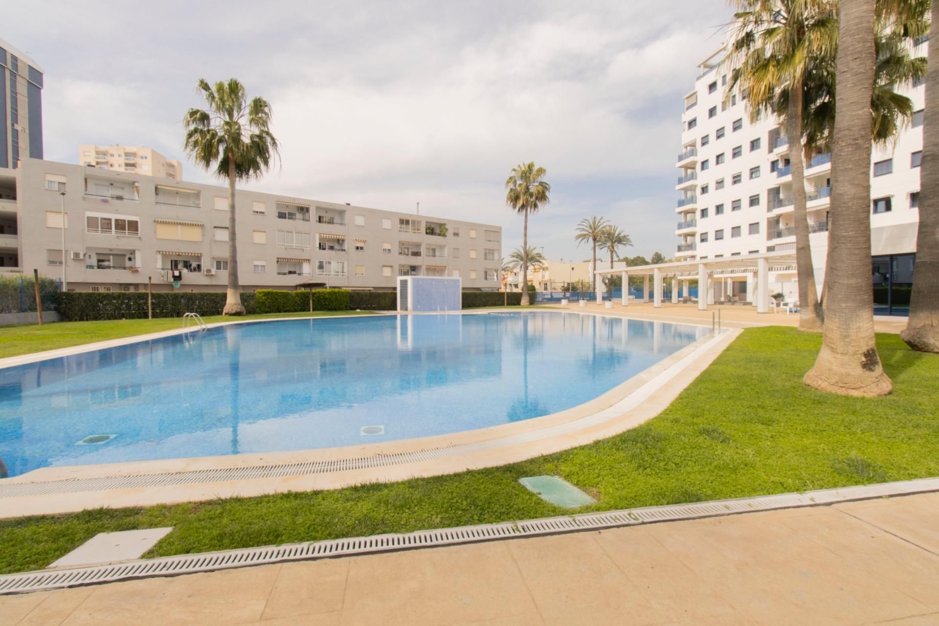 Schwimmbecken von Wohnungen zum Verkauf in La Pobla de Farnals mit Klimaanlage, Privatgarten und Parkett