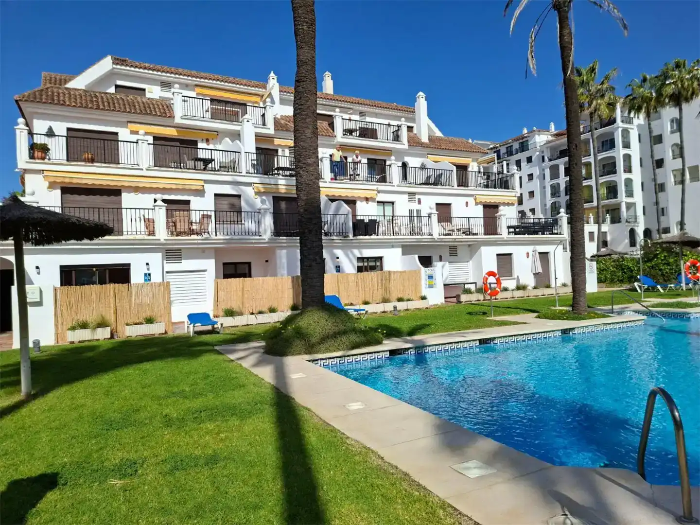 Exterior view of Flat for sale in Manilva  with Air Conditioner and Swimming Pool