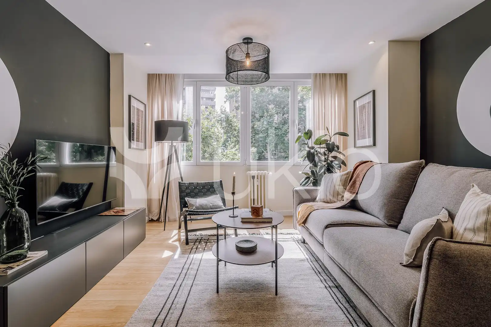 Sala de estar de Apartamento de alquiler en Madrid con Aire acondicionado, Calefacción y Amueblado