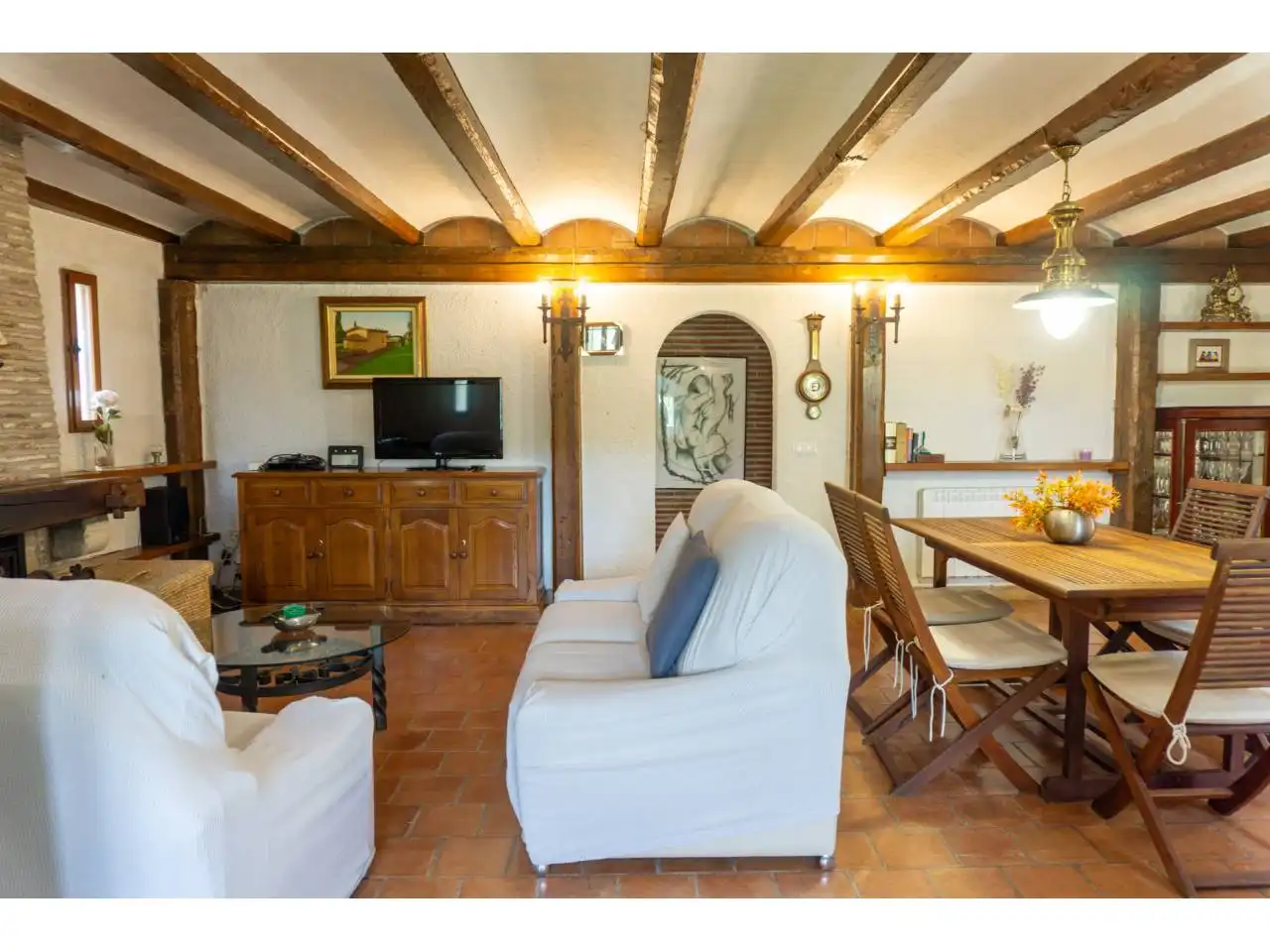 Sala de estar de Finca rústica en venta en Castell d'Aro, Platja d'Aro i s'Agaró con Calefacción, Jardín privado y Terraza