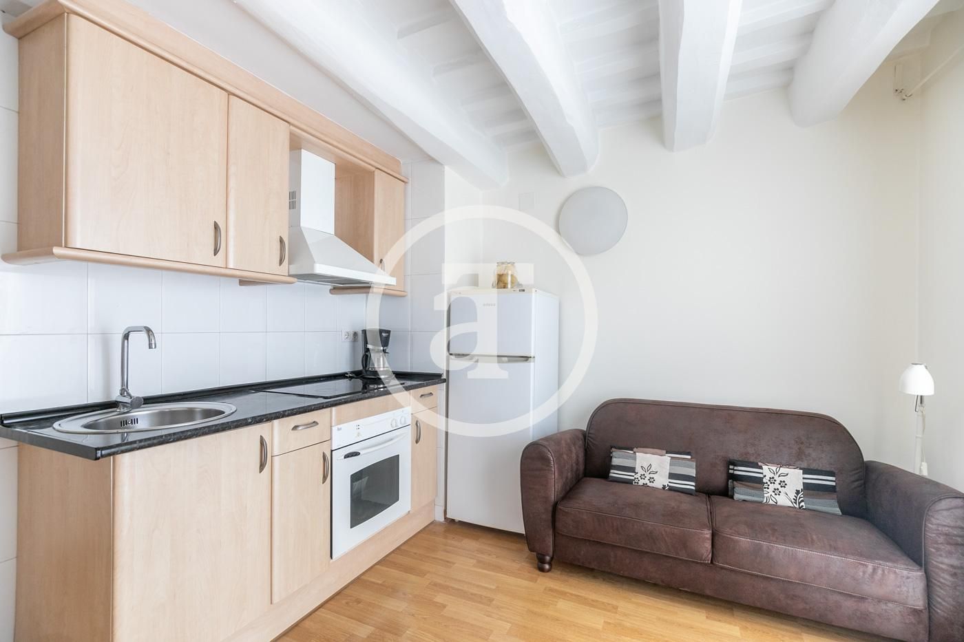 Kitchen of Study to rent in  Barcelona Capital  with Furnished, Oven and Washing machine