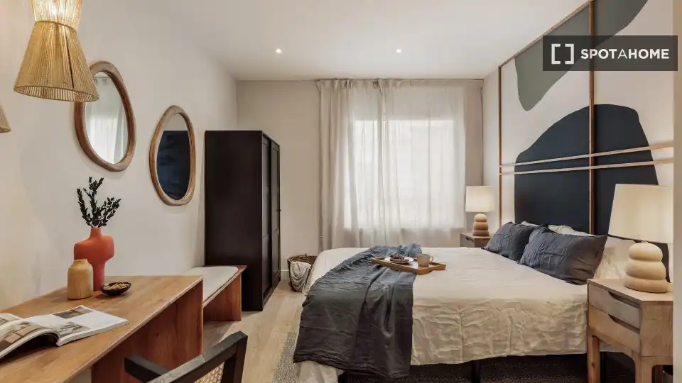 Bedroom of Apartments for share in Barcelona  with Air Conditioner, Terrace and Furnished