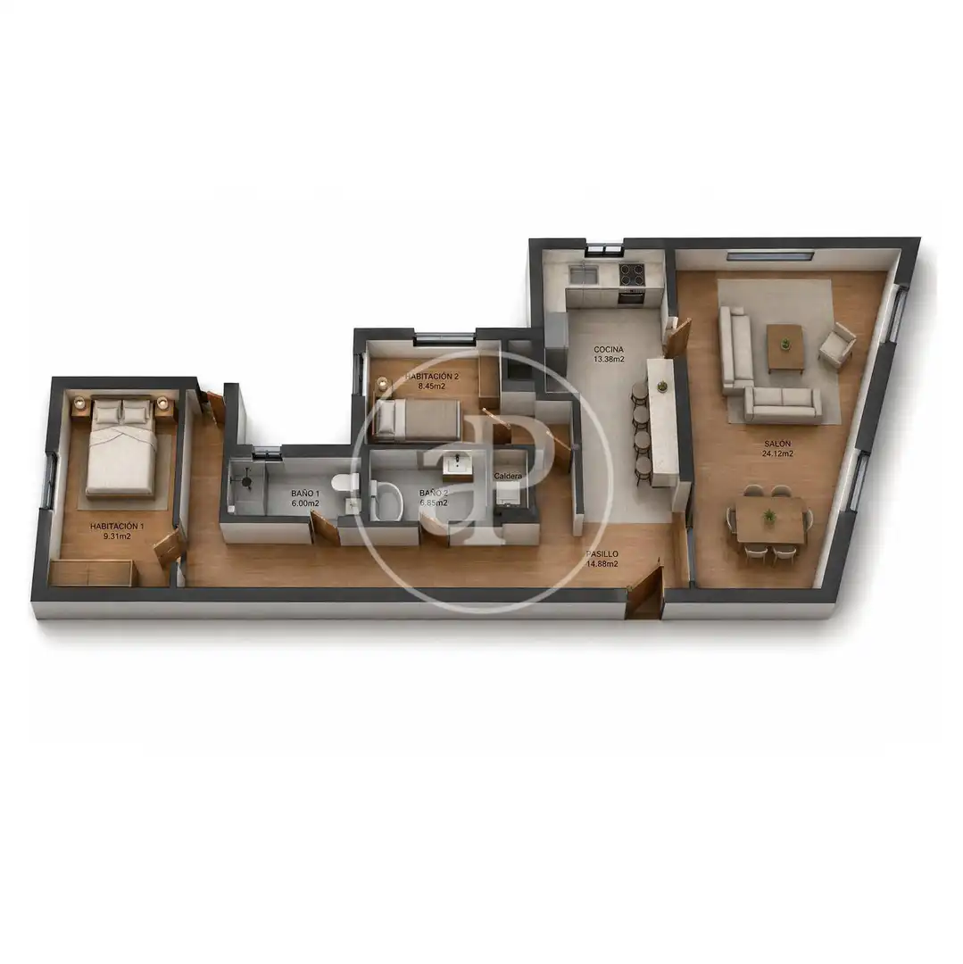 Flat for sale in Madrid  with Air Conditioner, Heating and Balcony