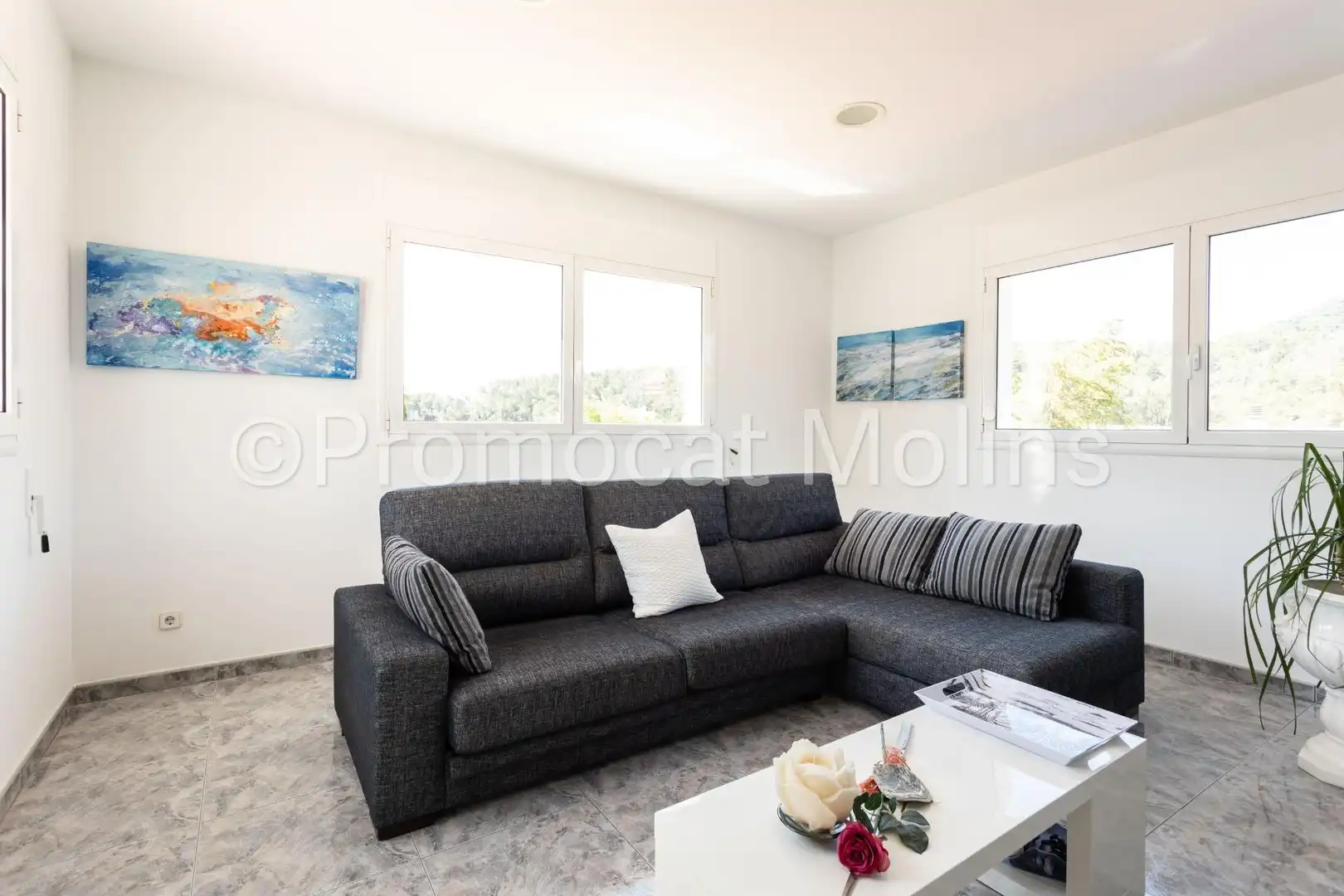 Sala de estar de Casa o chalet en venta en La Palma de Cervelló con Calefacción, Jardín privado y Terraza