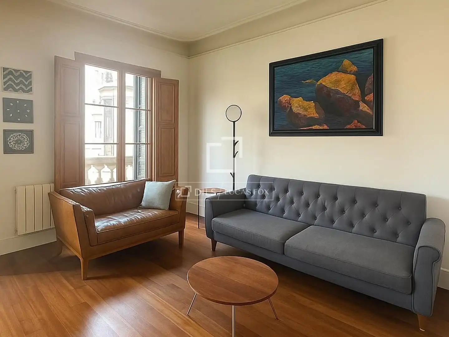 Sala de estar de Piso en venta en Barcelona con Calefacción, Amueblado y Balcón