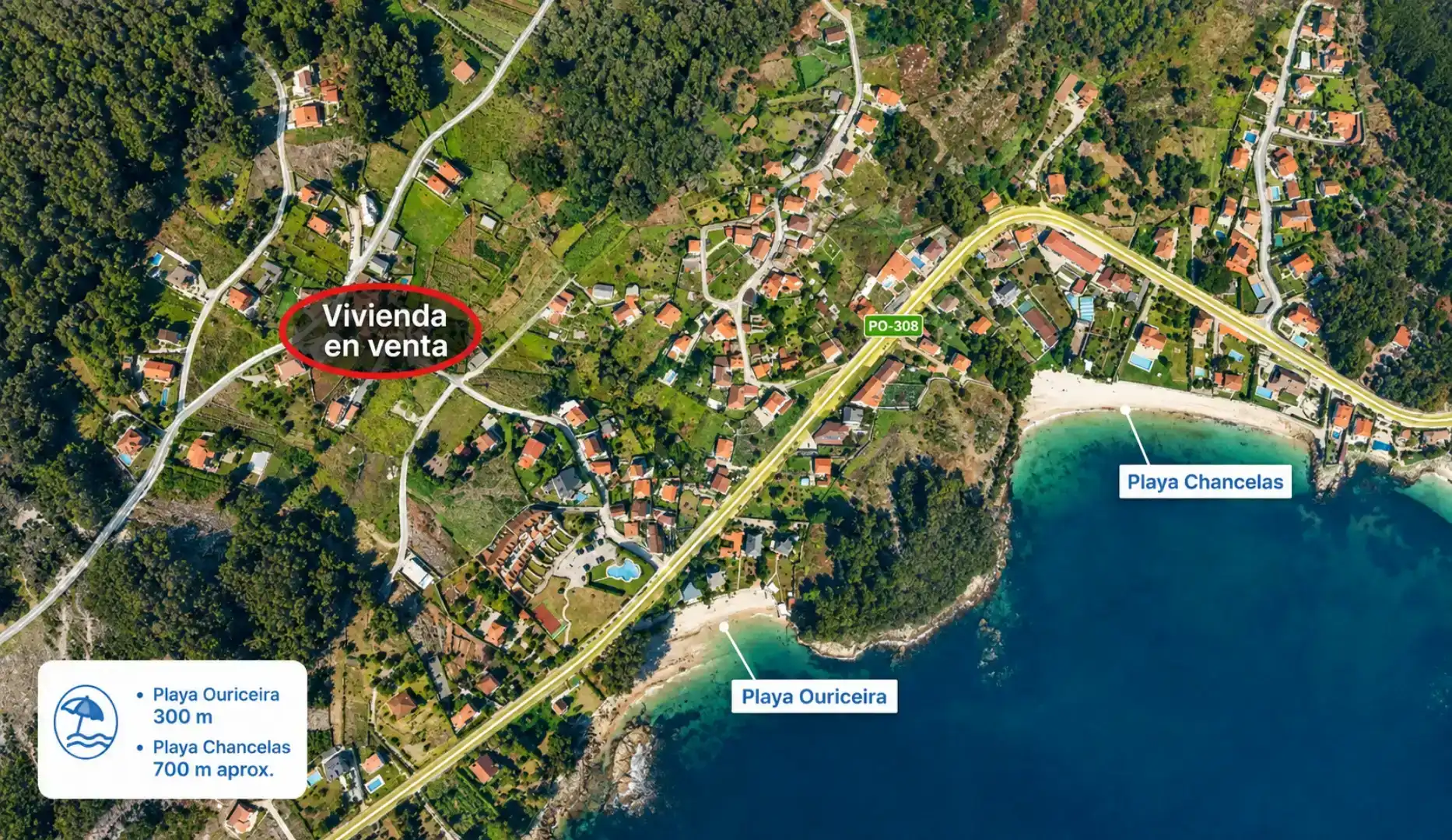 Vista exterior de Casa o chalet en venta en Poio