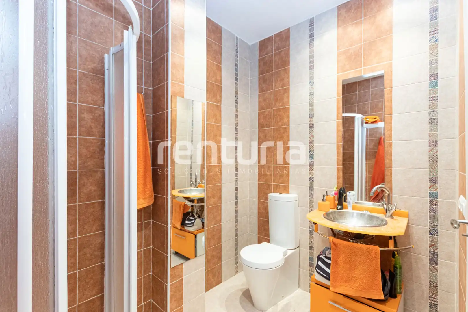 Badezimmer von Wohnung zum Verkauf in La Font de la Figuera mit Klimaanlage, Terrasse und Ofen
