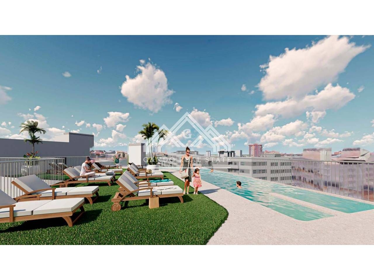 Piscina de Pis en venda en  Huelva Capital amb Aire condicionat, Calefacció i Terrassa