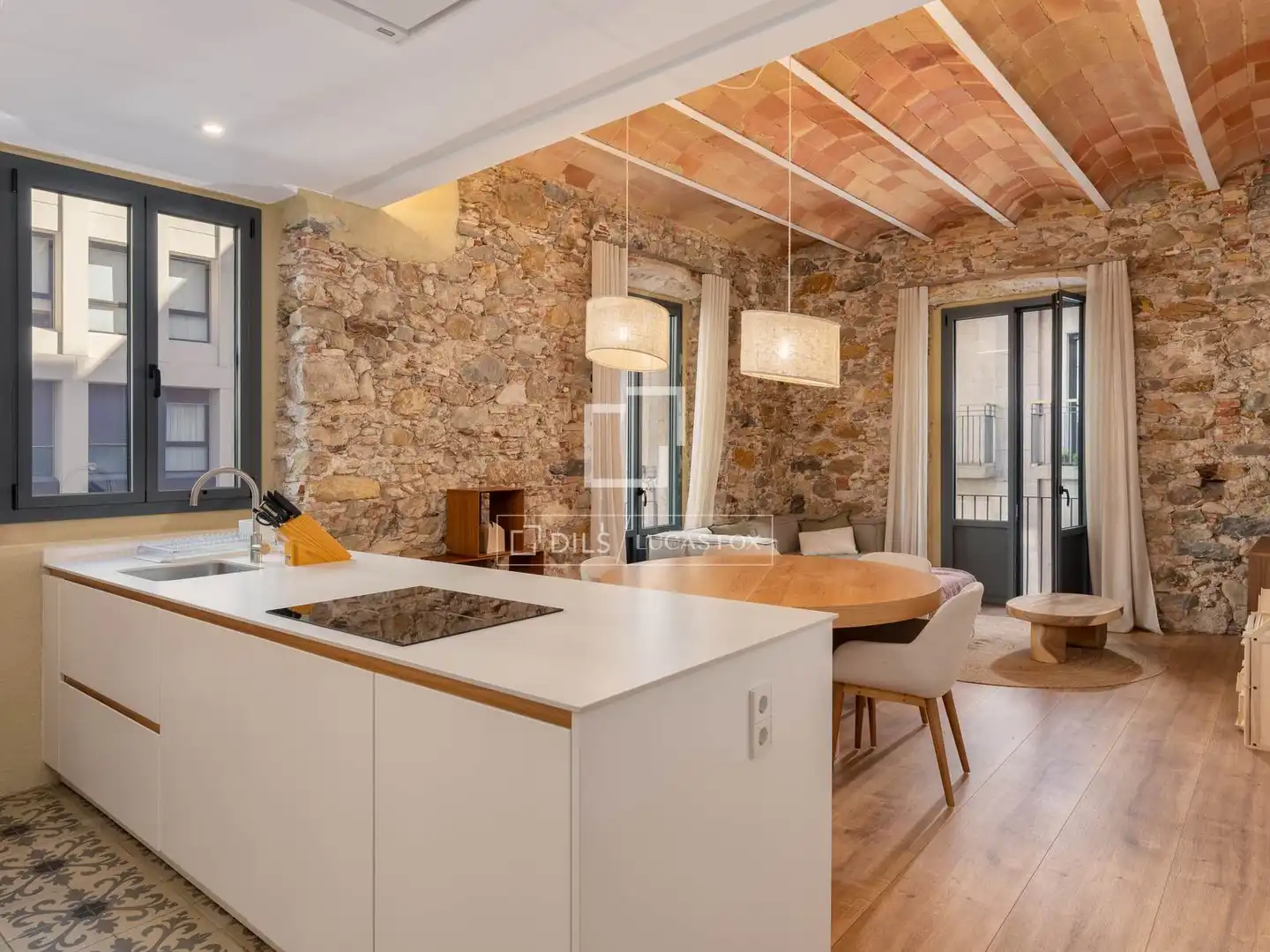 Kitchen of Flat for sale in Girona  with Air Conditioner, Parquet flooring and Furnished