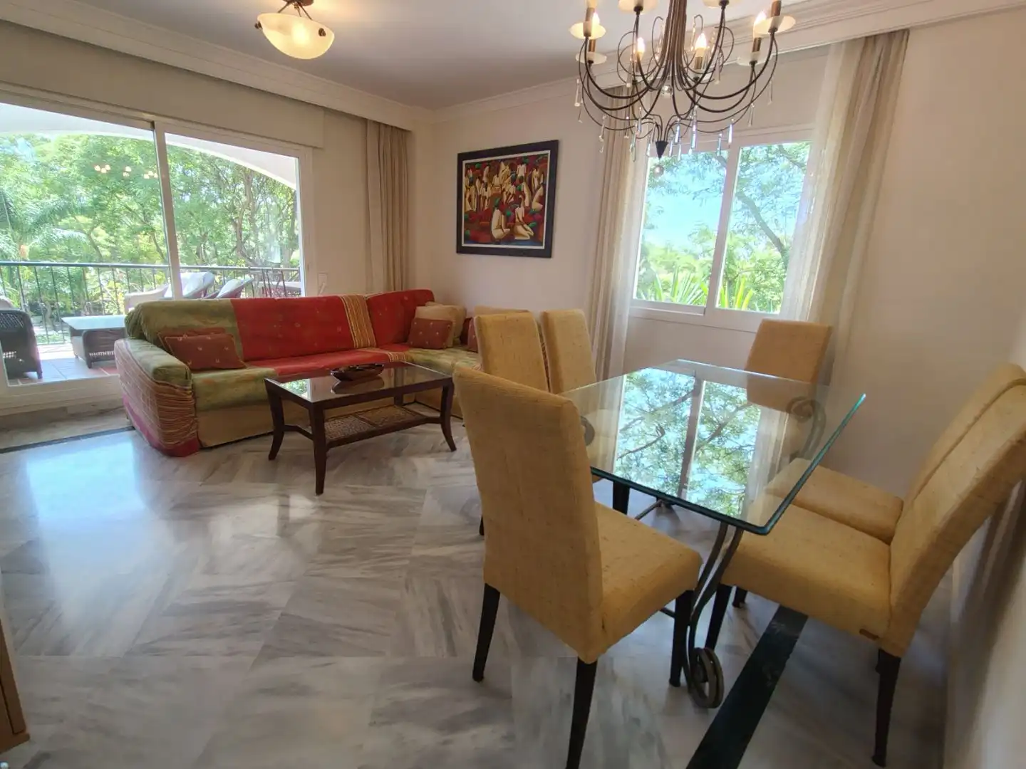 Esszimmer von Wohnung zur Miete in Marbella mit Klimaanlage, Heizung und Terrasse
