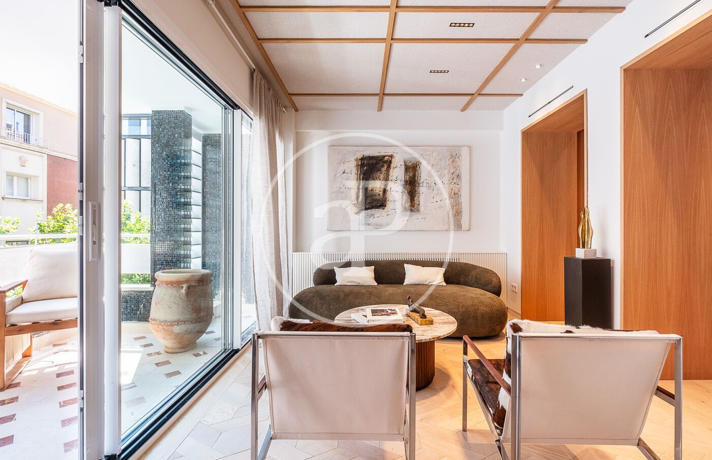 Sala de estar de Piso en venta en  Madrid Capital con Aire acondicionado, Calefacción y Amueblado