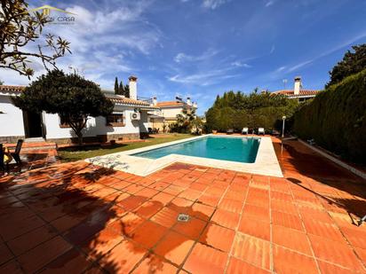 Exterior view of House or chalet for sale in Málaga Capital  with Air Conditioner, Terrace and Swimming Pool