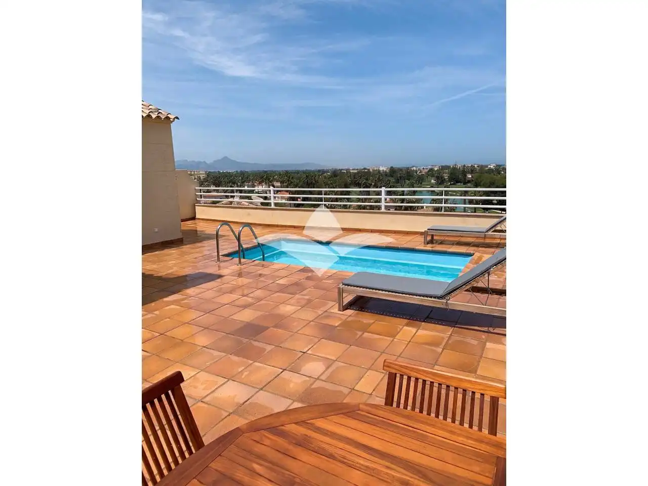 Swimming pool of Attic for sale in Oliva  with Air Conditioner, Parquet flooring and Terrace